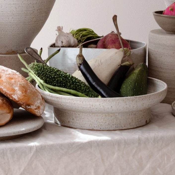 Flared Ikebana Bowl or Server in White - Made to Order
