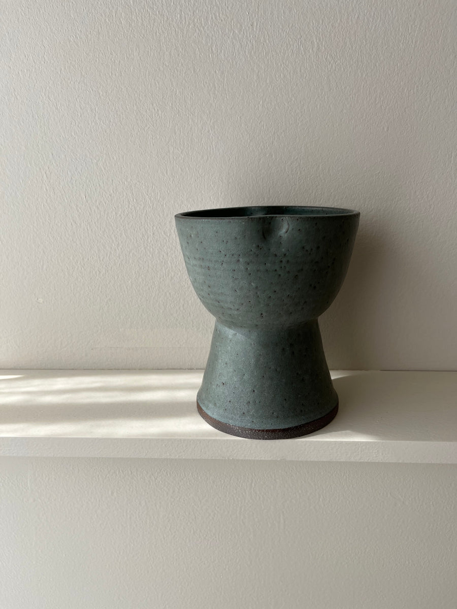 Chalice Vase in Green Velvet