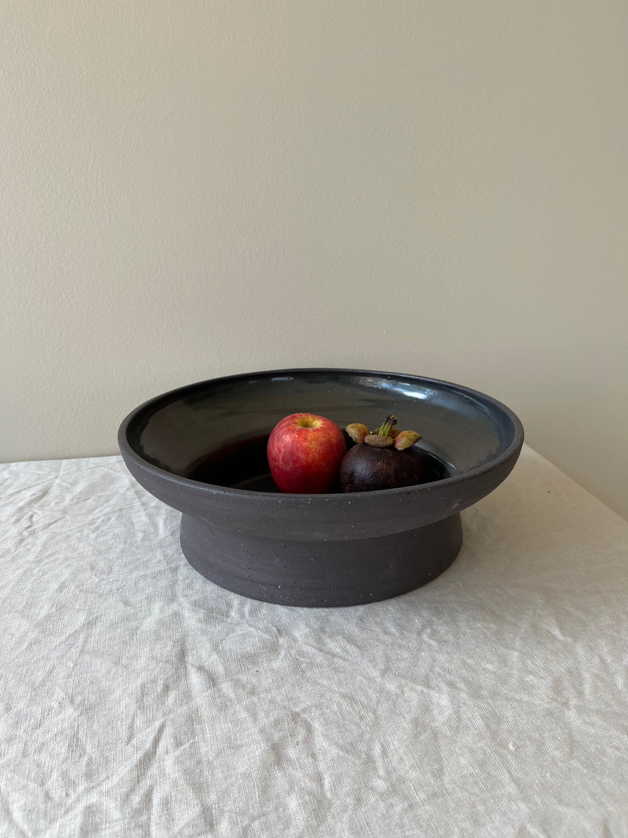 Flared Ikebana Bowl or Server in Black - Made to Order