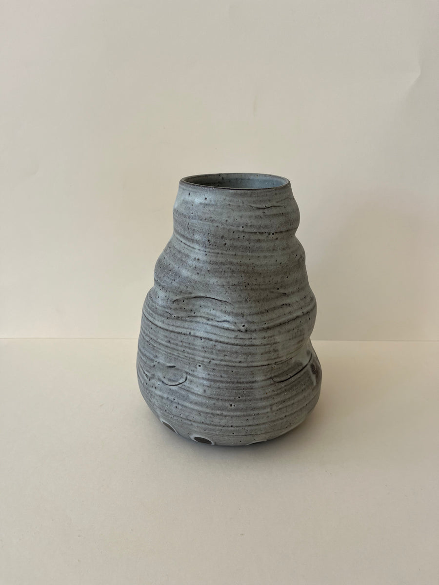 Amorphous Vase in White matte on black clay