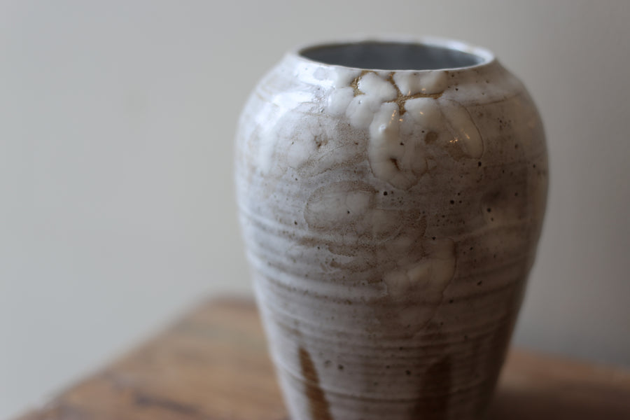 Vase with Textured Drippy Glaze Exploration