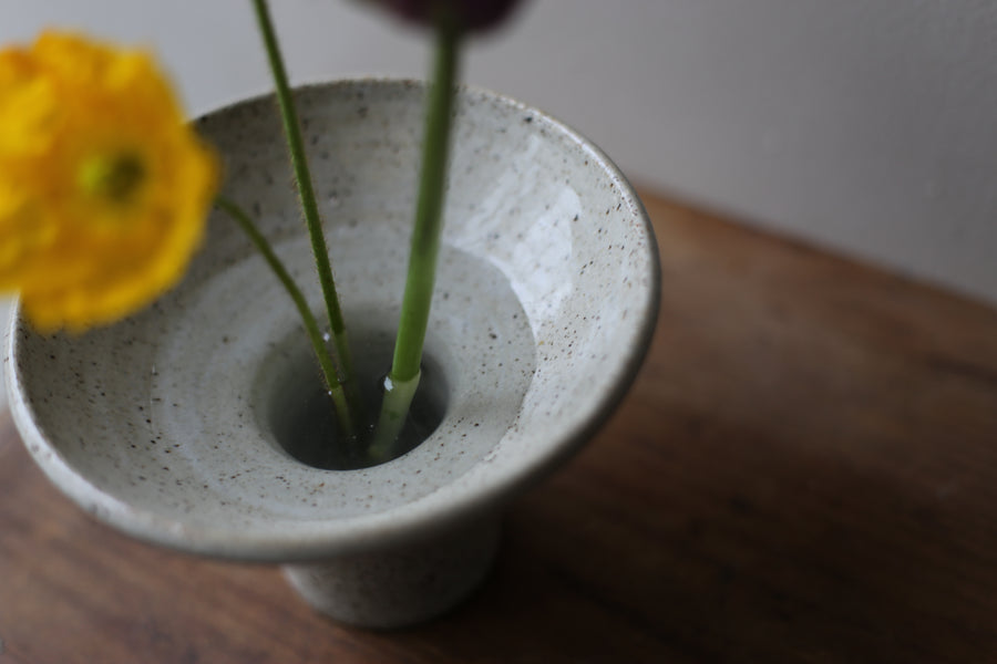 Flared Ikebana Vase with Speckles