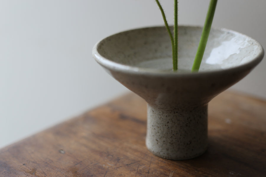 Flared Ikebana Vase with Speckles