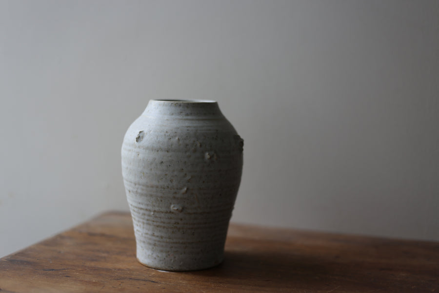 Textured Vase in White Matte Glaze