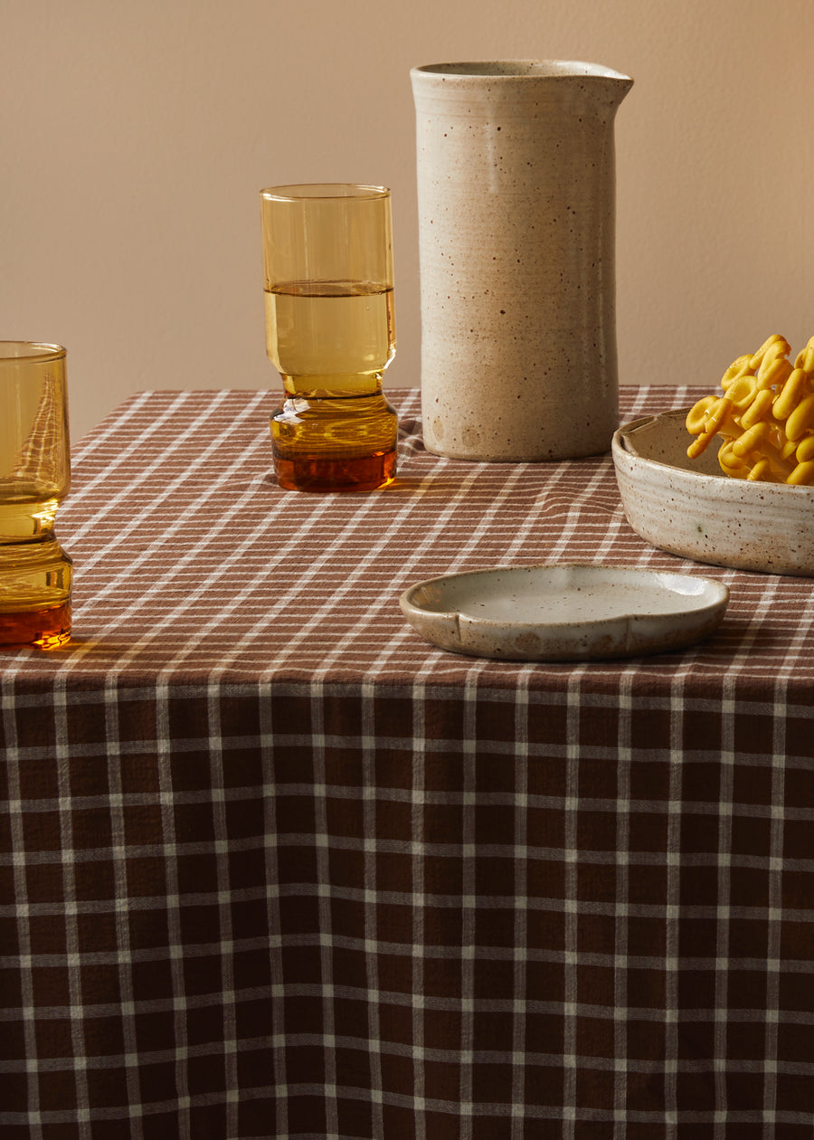 Tablecloth in Brown Check