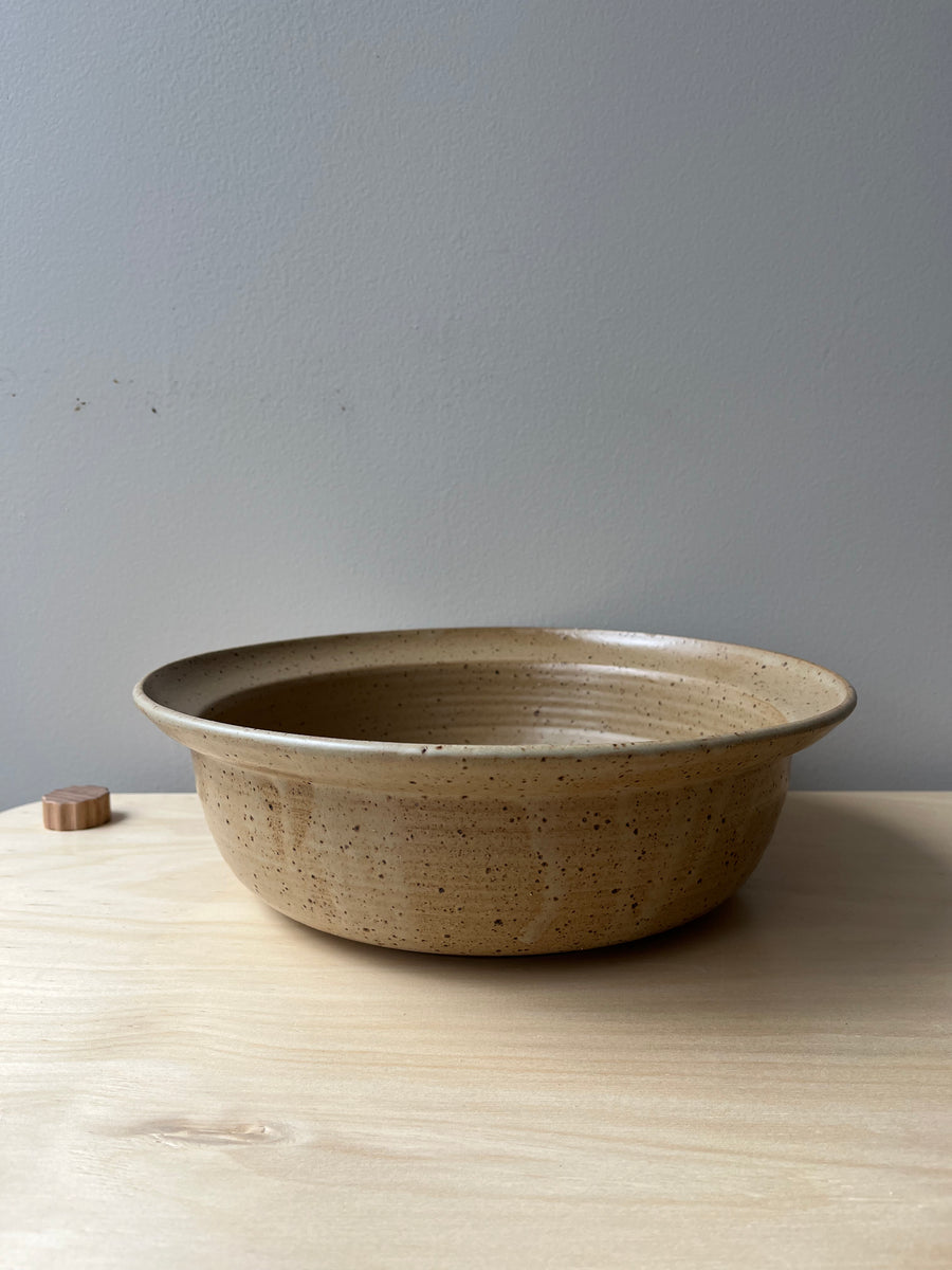 Low Flared Serving Bowl in Biscuit