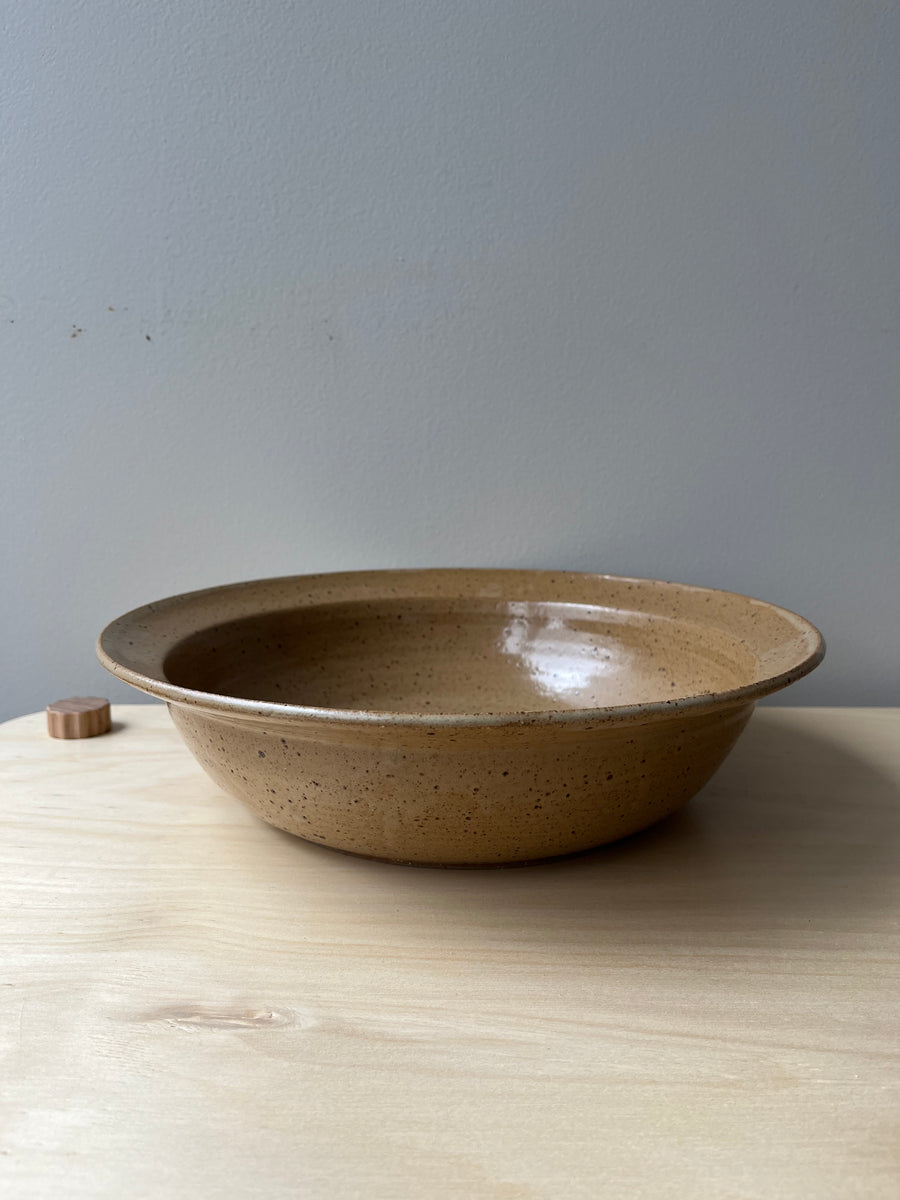 Low Flared Serving Bowl in Biscuit