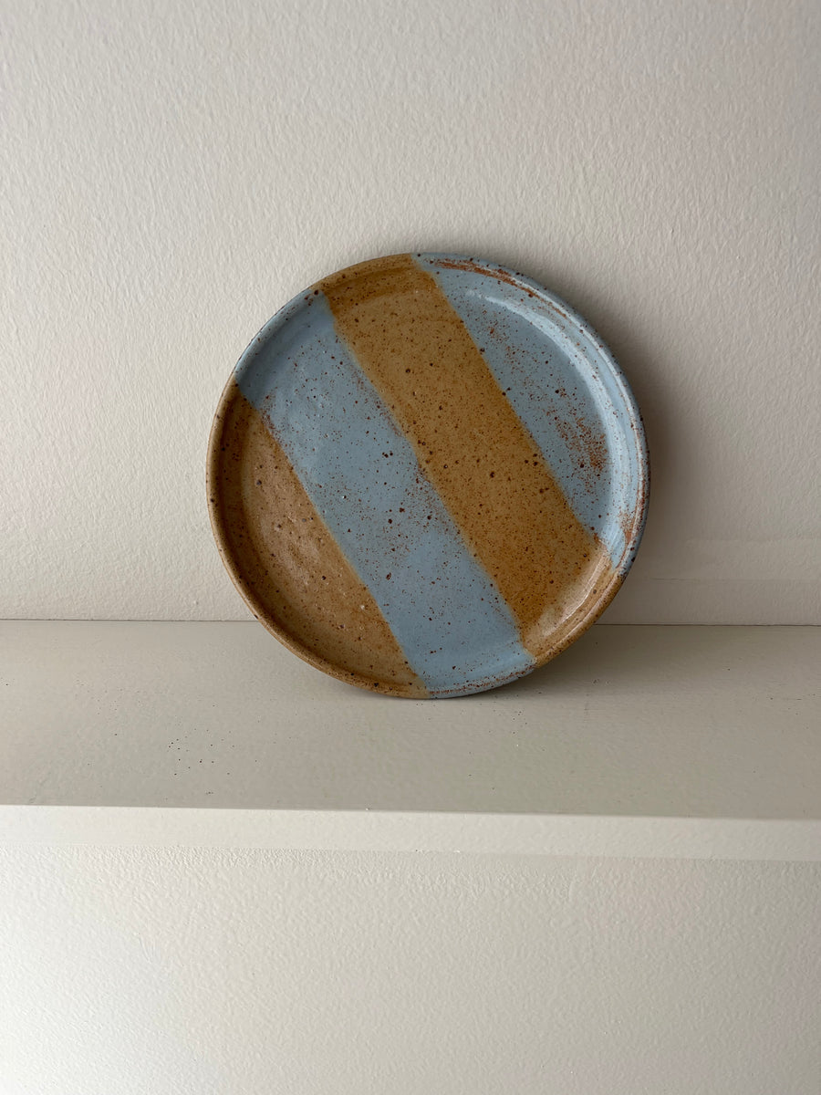 Painted Plate in Blue & Biscuit