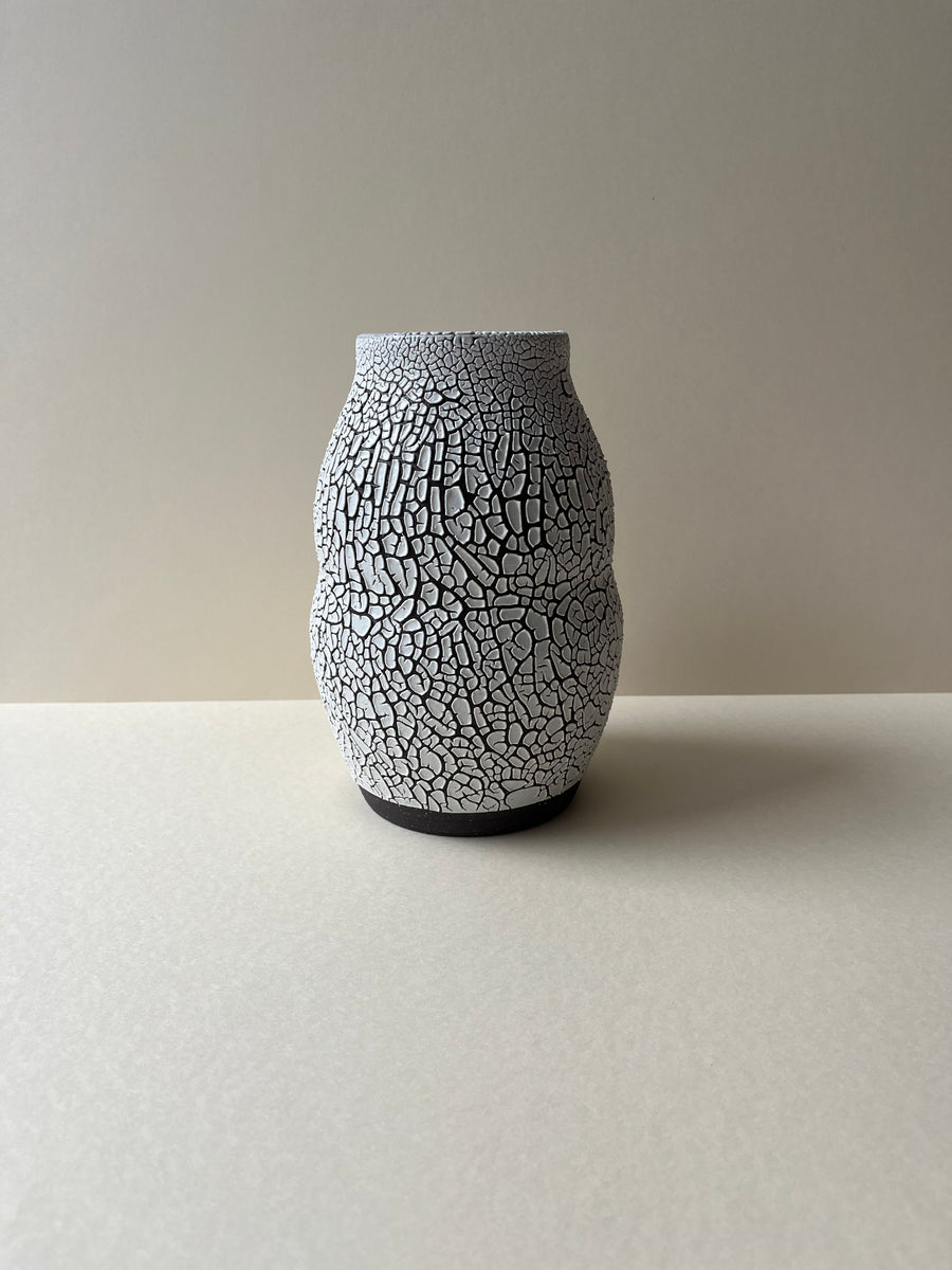 One-Off Black Crackle Vase 04