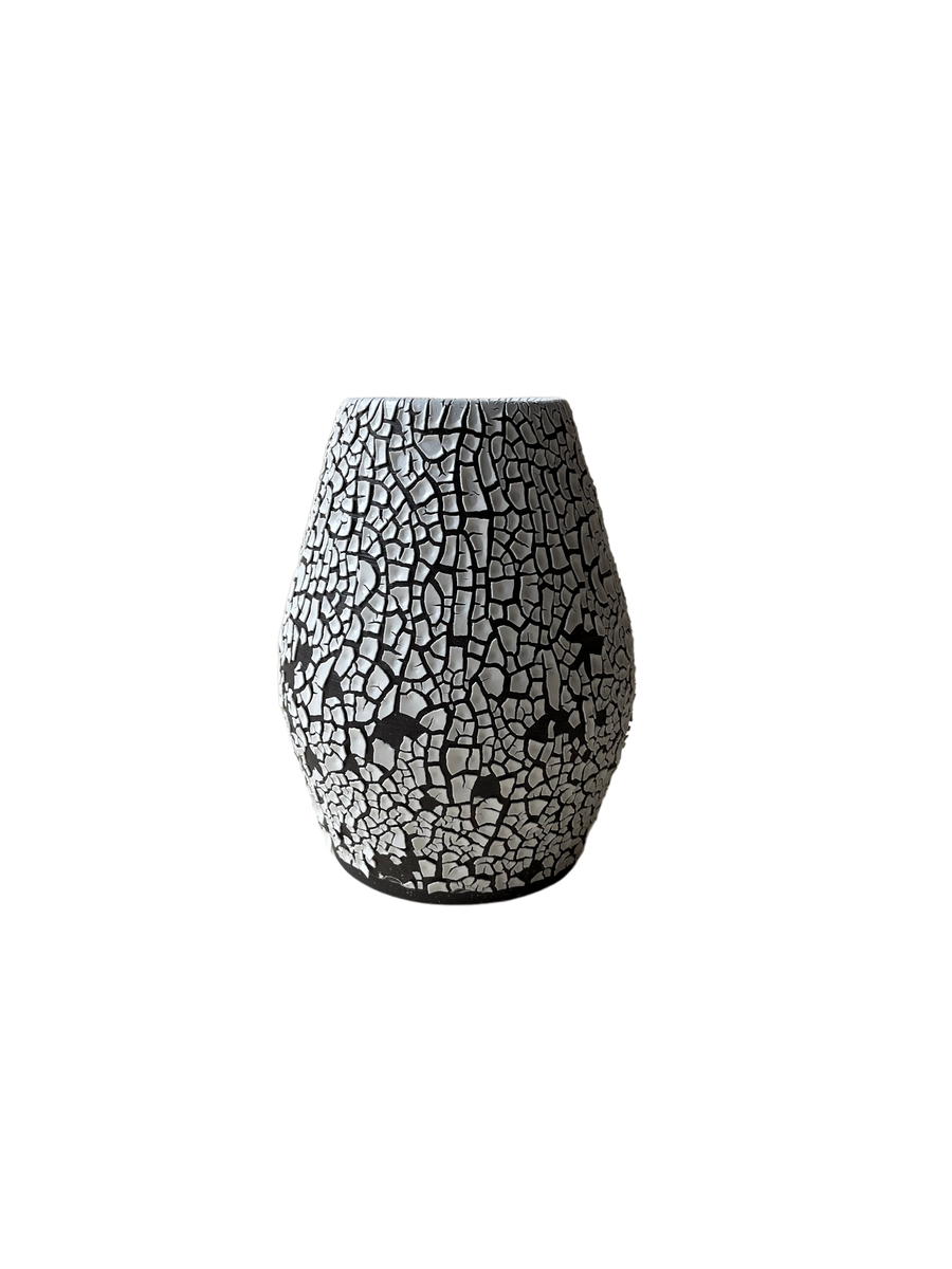 One-Off Black Crackle Vase 03