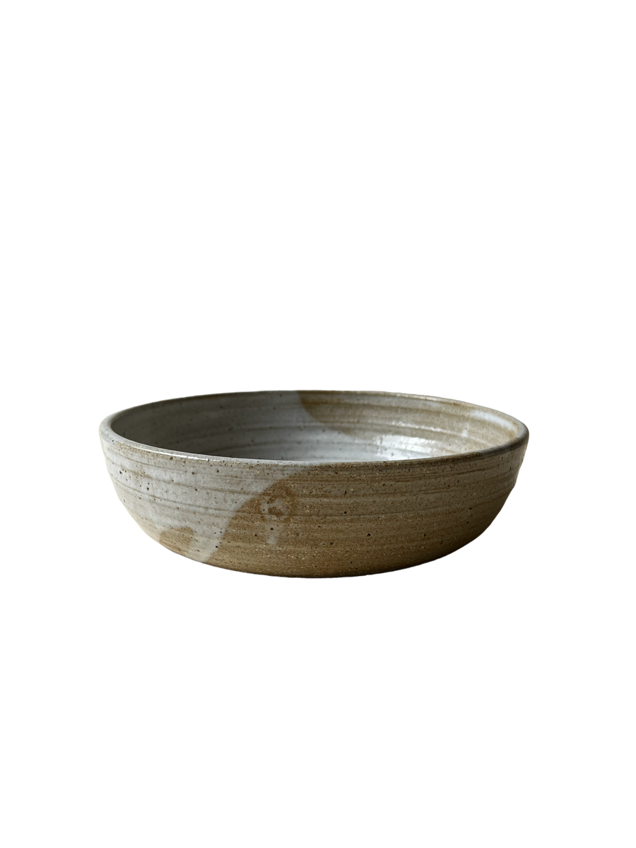 Thrown Lines Serving Bowl in Oatmeal